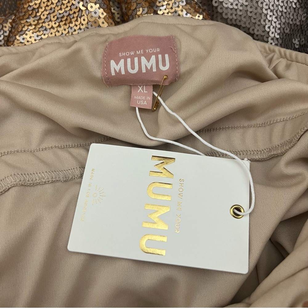 NEW NWT Show Me Your Mumu Taylor Strapless Tube Maxi Dress In Gold Ombre Sequins - Picture 11 of 12